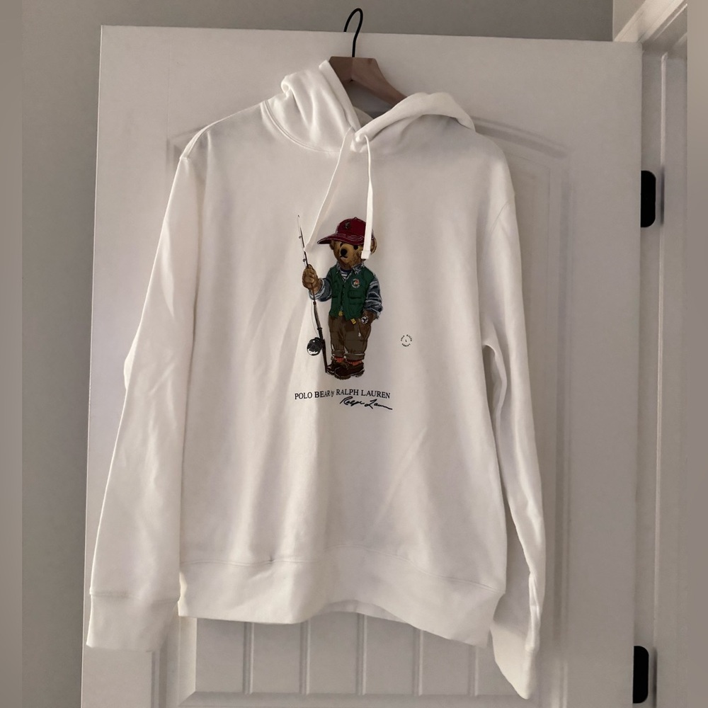 Ralph Lauren Polo Bear Fishing Hoodie White